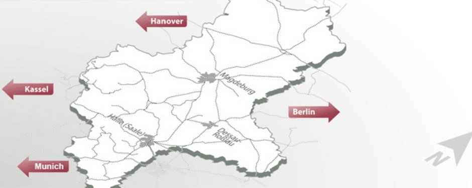 Keyvisual map rail network Saxony-Anhalt